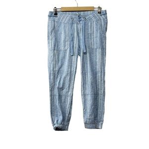 Prana Blue White Striped Cropped Pants Size 6